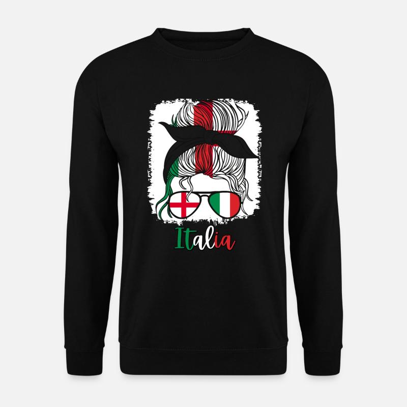 Italia Halb Englisch Halb Italienisch Mädchen Italien - Unisex Pullover - Schwarz