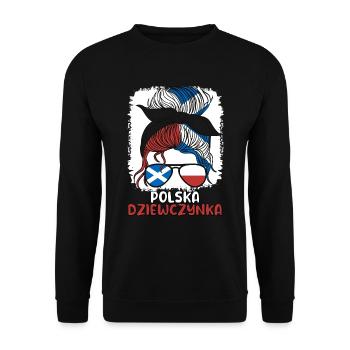 Polska dziewczyna Polnisches Mädchen Polen Schottland - Unisex Pullover - Schwarz - Vorne - Alina (178cm) & Michal (187cm)