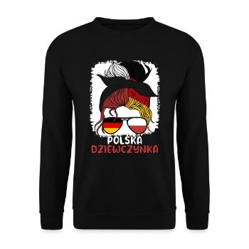 Polska dziewczyna Halbdeutsches polnisches Mädchen Polen - Unisex Pullover - Schwarz - Vorne - Alina (178cm) & Michal (187cm)