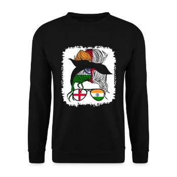 Moitié Anglais Moitié Indien Fille Inde Angleterre - Sweat-shirt Unisexe - noir - Devant - Alina (178cm) & Michal (187cm)