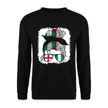 Moitié Anglaise Moitié Nigériane Fille Nigeria Angleterre - Sweat-shirt Unisexe - noir - Devant - Alina (178cm) & Michal (187cm)