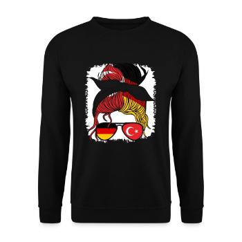 Moitié Allemand Moitié Turc Fille Allemagne Turquie - Sweat-shirt Unisexe - noir - Devant - Alina (178cm) & Michal (187cm)