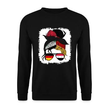 Half German Half Syrian Girl Germany Syria - Unisex Sweatshirt - black - Front - Alina (178cm) & Michal (187cm)