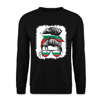Bulgarien Bulgarische Flagge Mädchen Bulgarische Mädchen Kinder - Unisex Pullover - Schwarz - Vorne - Alina (178cm) & Michal (187cm)