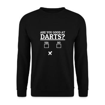 Fléchettes drôles Proverbes de jeu de fléchettes jeu de fléchettes - Sweat-shirt Unisexe - noir - Devant - Alina (178cm) & Michal (187cm)