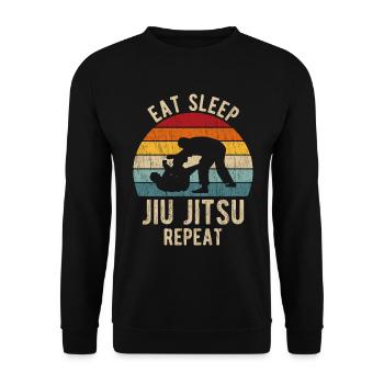 Brazilian Jiu Jitsu Cadeau BJJ Rétro Vintage - Sweat-shirt Unisexe - noir - Devant - Alina (178cm) & Michal (187cm)