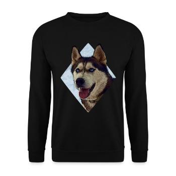 Husky - Unisex Sweatshirt - black - Front - Alina (178cm) & Michal (187cm)