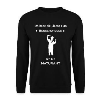 Matura Maturant Schüler - Unisex Pullover - Schwarz - Vorne - Alina (178cm) & Michal (187cm)