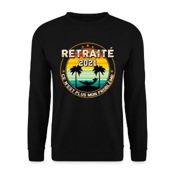 Retraité homme cadeau départ en retraite - Sweat-shirt Unisexe - noir - Devant - Alina (178cm) & Michal (187cm)