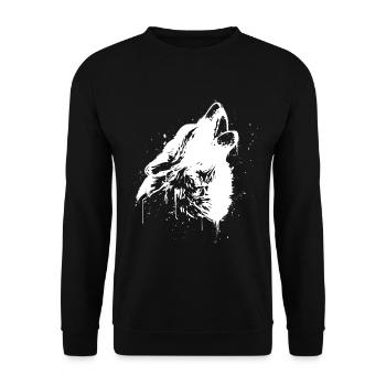 Howling Wolf - Unisex Pullover - Schwarz - Vorne - Alina (178cm) & Michal (187cm)