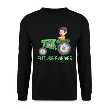 Nachwuchs Landwirt - Bauer - future farmer - Unisex Pullover - Schwarz - Vorne - Alina (178cm) & Michal (187cm)