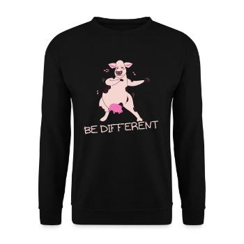 Soyez différent cadeau drôle de vache - Sweat-shirt Unisexe - noir - Devant - Alina (178cm) & Michal (187cm)