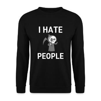 I hate people grim reaper sarcasm sense - Unisex Sweatshirt - black - Front - Alina (178cm) & Michal (187cm)