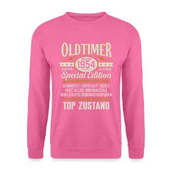 Oldtimer Baujahr Jahrgang 1954 Geburtstag Geschenk - Unisex Pullover - Pink - Vorne