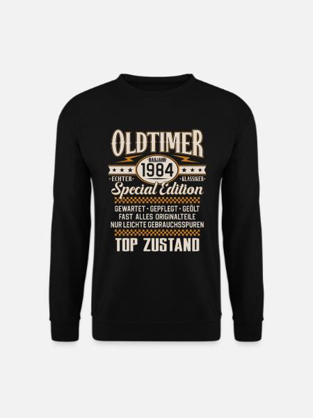 Oldtimer Baujahr Jahrgang 1984 Geburtstag Geschenk - Unisex Pullover - Schwarz