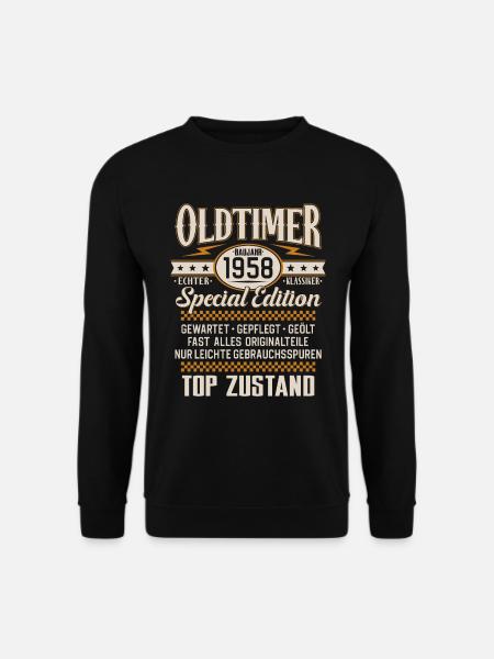Oldtimer Baujahr Jahrgang 1958 Geburtstag Geschenk - Unisex Pullover - Schwarz