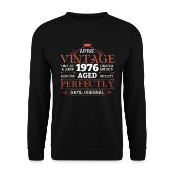 Millésime avril 1976 47ème anniversaire hommes 47 ans - Sweat-shirt Unisexe - noir - Devant - Alina (178cm) & Michal (187cm)