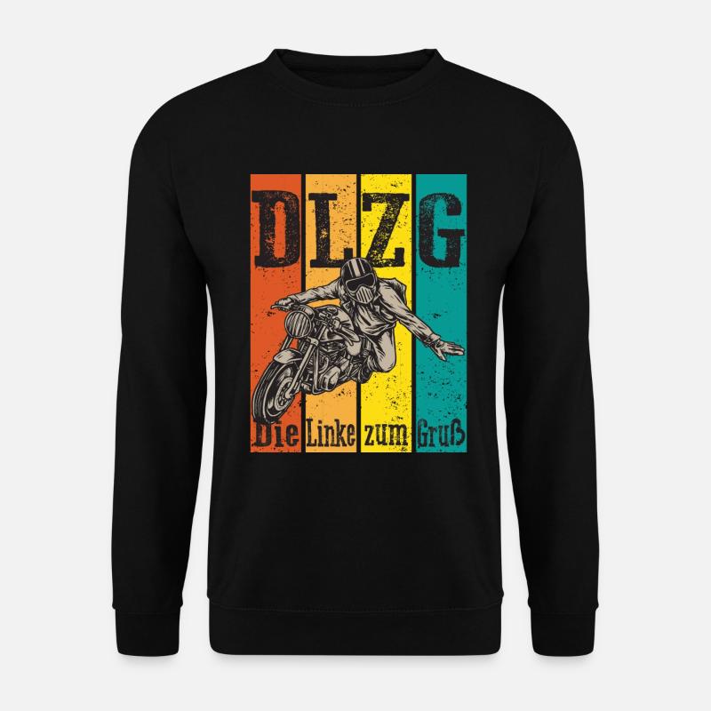 DLZG Die Linke zum Gruß Motorrad Biker Moped Mofa - Unisex Pullover - Schwarz