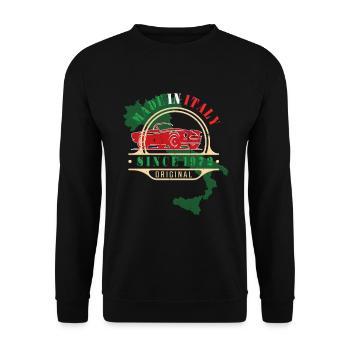 Made in Italy Spider 124 Cabrio 1972 Oldtimer - Unisex Sweatshirt - black - Front - Alina (178cm) & Michal (187cm)