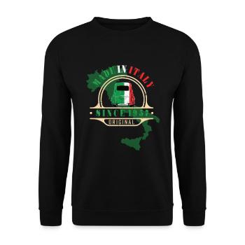 Made in Italy 1957 Oldtimer Car 500 Bambino - Unisex Sweatshirt - black - Front - Alina (178cm) & Michal (187cm)