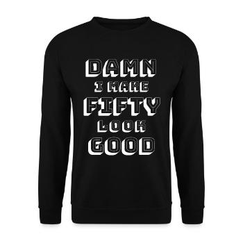 50th birthday - Unisex Sweatshirt - black - Front - Alina (178cm) & Michal (187cm)