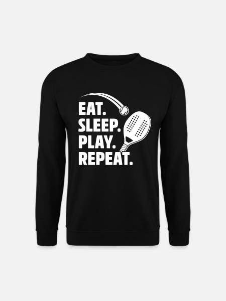 EAT SLEEP PLAY REPEAT BEACH TENNIS BT - Unisex Sweatshirt - black