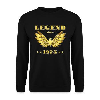 Légende depuis 1975 Ailes d’or Goldwing - Sweat-shirt Unisexe - noir - Devant - Alina (178cm) & Michal (187cm)