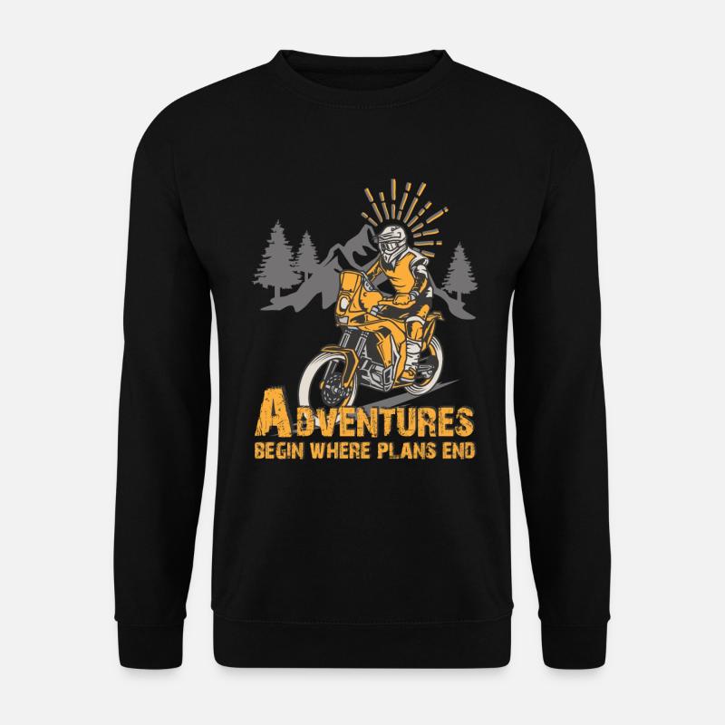 Abenteuer beginnen wo Pläne enden Adventure Bike - Unisex Pullover - Schwarz