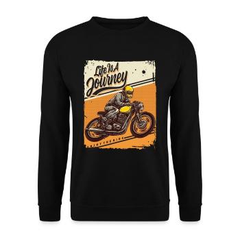 Das Leben ist eine Reise / La vie est un voyage Vélo - Sweat-shirt Unisexe - noir - Devant - Alina (178cm) & Michal (187cm)