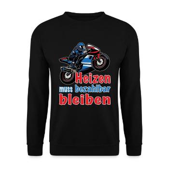 Motorrad Biker lustiger Spruch Motorsport Race - Unisex Pullover - Schwarz - Vorne - Alina (178cm) & Michal (187cm)