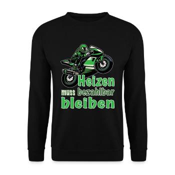 Motorrad Biker lustiger Spruch Motorsport Race - Unisex Pullover - Schwarz - Vorne - Alina (178cm) & Michal (187cm)