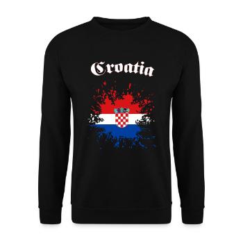 Croatia - Unisex Pullover - Schwarz - Vorne - Alina (178cm) & Michal (187cm)
