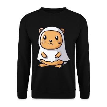Castor Halloween Bande dessinée Fantôme - Sweat-shirt Unisexe - noir - Devant - Alina (178cm) & Michal (187cm)