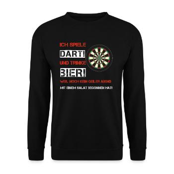 Dart und Bier - Unisex Pullover - Schwarz - Vorne - Alina (178cm) & Michal (187cm)