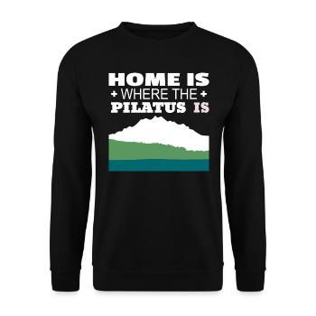 Luzern Shirt : Pilatus Shirt - Unisex Pullover - Schwarz - Vorne - Alina (178cm) & Michal (187cm)