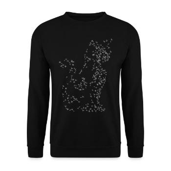 Pissenlit chat blanc - Sweat-shirt Unisexe - noir - Devant - Alina (178cm) & Michal (187cm)