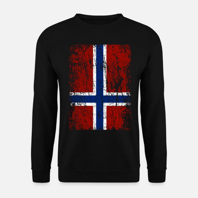 Norwegische Flagge hochkant - Unisex Pullover - Schwarz