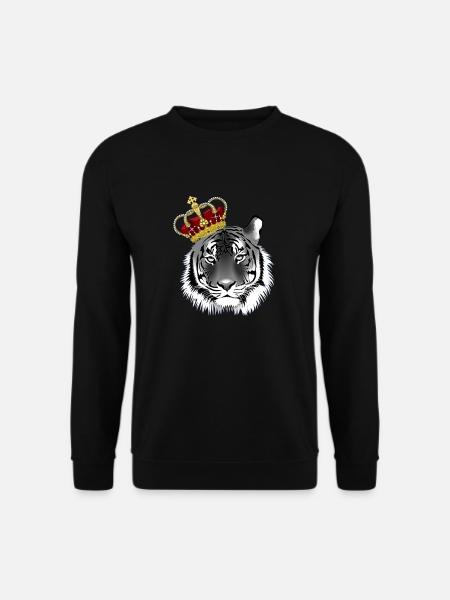 Cooler Tiger mit Krone - Unisex Pullover - Schwarz