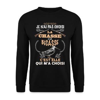 La bécasse, petit gibier de chasse - Sweat-shirt Unisexe - noir - Devant - Alina (178cm) & Michal (187cm)