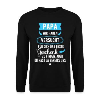 Vater und Sohn & Tochter-Partner, lustiges - Unisex Pullover - Schwarz - Vorne - Alina (178cm) & Michal (187cm)