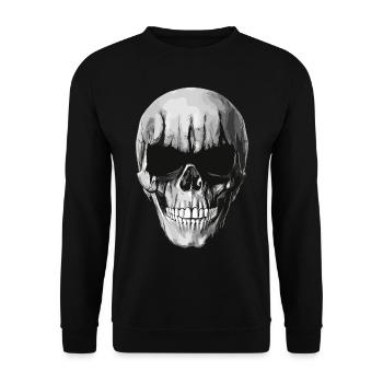 Black Metal Skull - Unisex Sweatshirt - black - Front - Alina (178cm) & Michal (187cm)