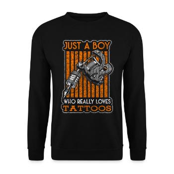 Tattoo Artist Tattoos Rockabilly Inked - Unisex Sweatshirt - black - Front - Alina (178cm) & Michal (187cm)