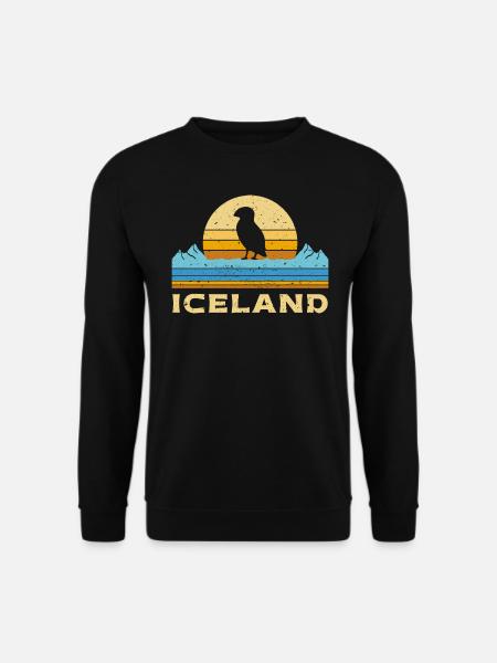 Macareux d’Islande Macareux d’Islande Rétro - Sweat-shirt Unisexe - noir