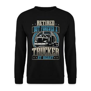LKW Fahrer - Unisex Pullover - Schwarz - Vorne - Alina (178cm) & Michal (187cm)