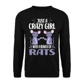 Rat sayings | Domestic Rat Rodents Gift Ideas - Unisex Sweatshirt - black - Front - Alina (178cm) & Michal (187cm)