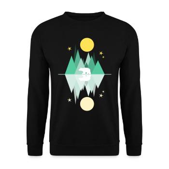 Ours polaire, nuit, hiver - Sweat-shirt Unisexe - noir - Devant - Alina (178cm) & Michal (187cm)
