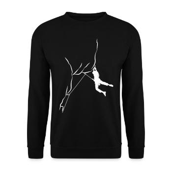 Vintage Bouldern Boulderer Klettern Kletterer - Unisex Pullover - Schwarz - Vorne - Alina (178cm) & Michal (187cm)