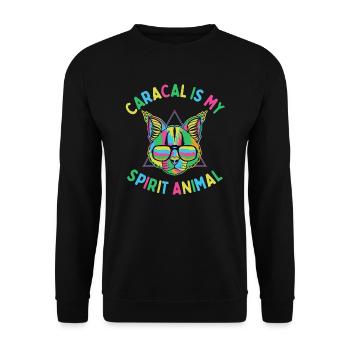 Caracal est mon animal spirituel - Sweat-shirt Unisexe - noir - Devant - Alina (178cm) & Michal (187cm)
