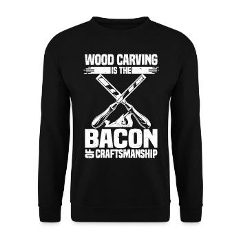 Drechseln Holzkunst | Handwerk Holz Geschenkideen - Unisex Pullover - Schwarz - Vorne - Alina (178cm) & Michal (187cm)