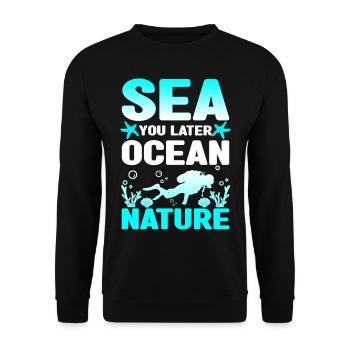 Meeresbiologie Delfin | Meeresbiologe Geschenkidee - Unisex Pullover - Schwarz - Vorne - Alina (178cm) & Michal (187cm)